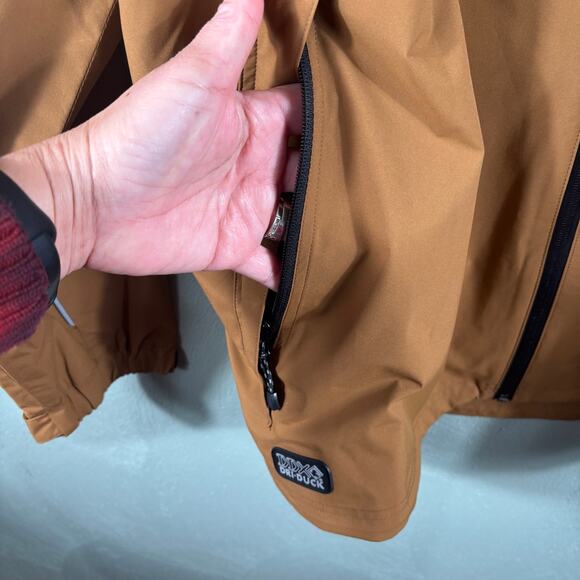 Dri Duck Mossy Oak Jacket Mens XL Tan Full Zip Waterproof Work Hood Storm Shield - Picture 7 of 12